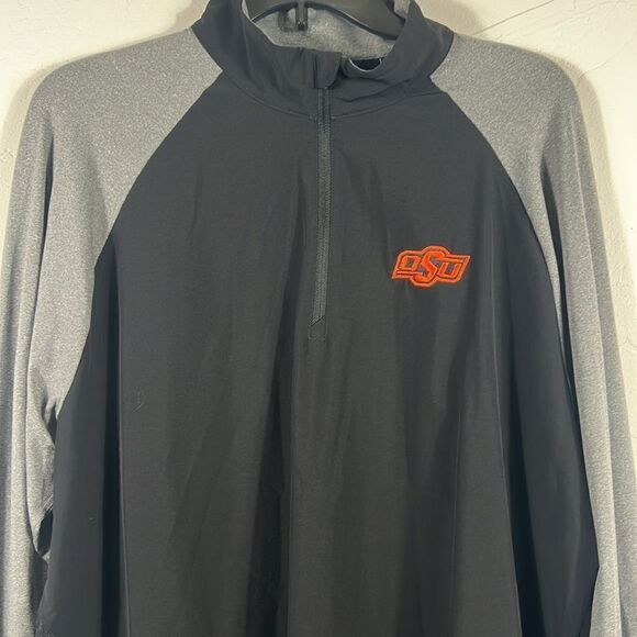 🔥🏈 OKLAHOMA STATE COWBOYS Cutter & Buck Lightweight Quarter Zip Pullover Sz L - Picture 2 of 9